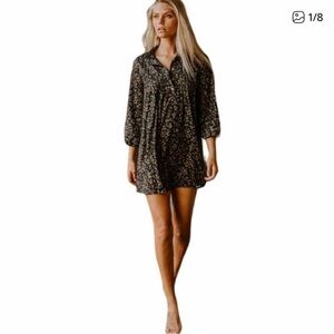 Greylin Floral Ruffle Collar Dress